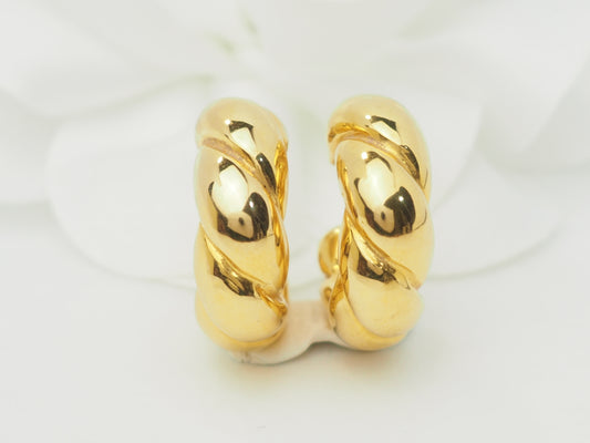 Boucles d'oreilles créoles torsadées en or jaune