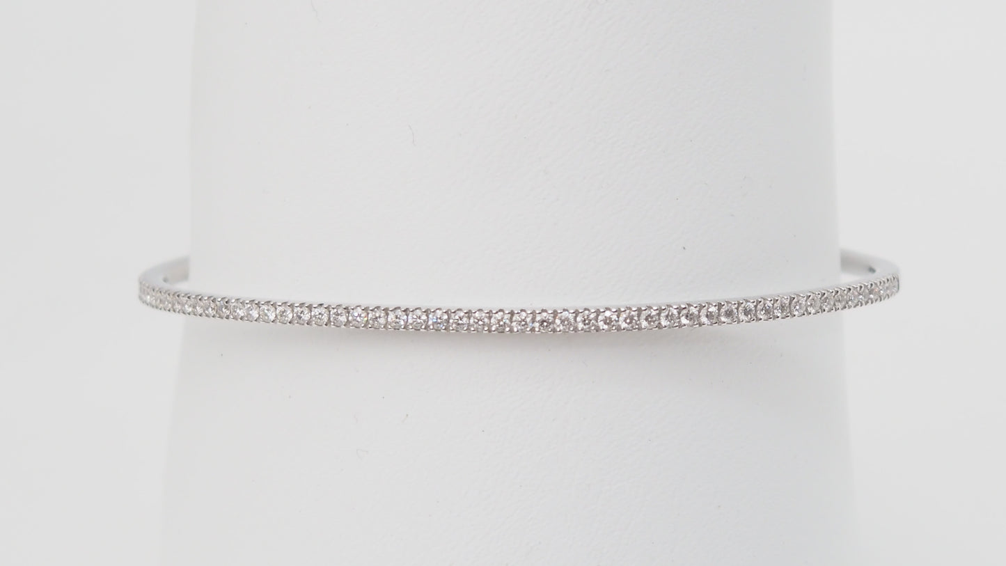 Bracelet Jonc en or blanc et diamants