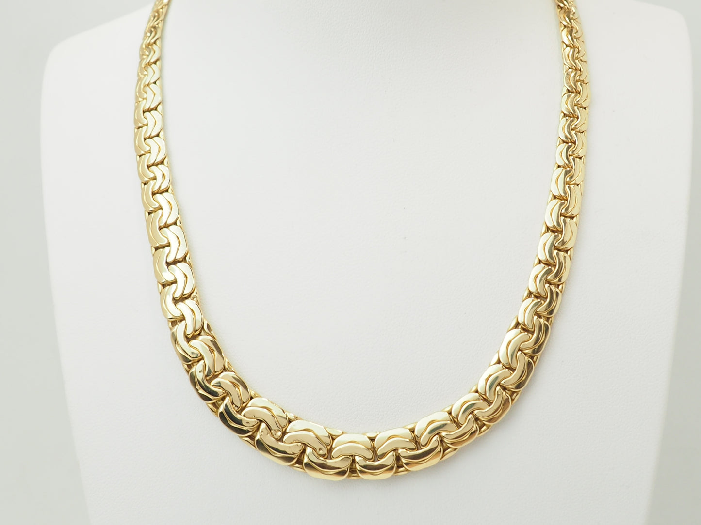 Collier or jaune 750 maille large 43 cm