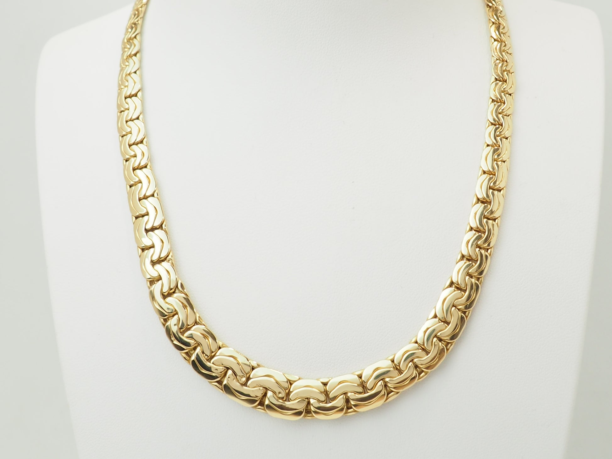 Collier or jaune 750 maille large 43 cm
