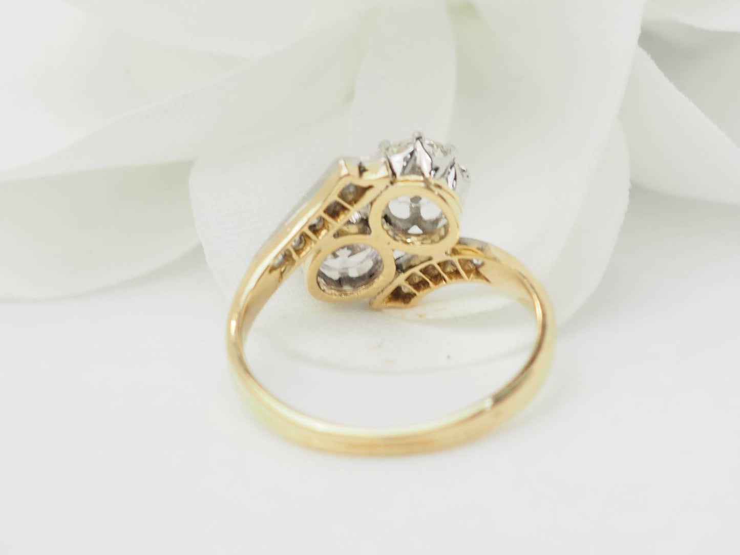 Bague Toi et Moi en or jaune et diamants