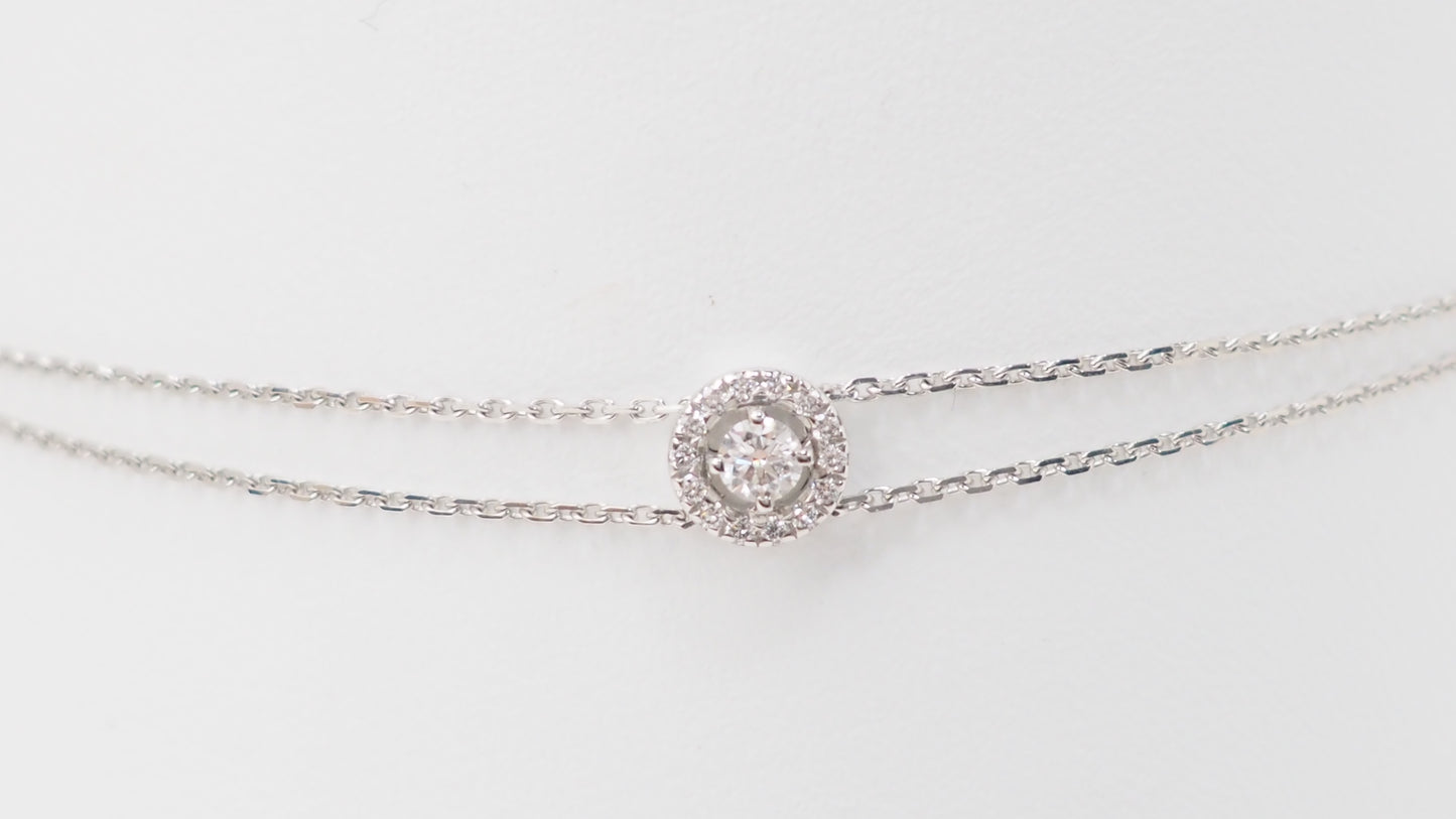 Bracelet souple en or gris et diamants