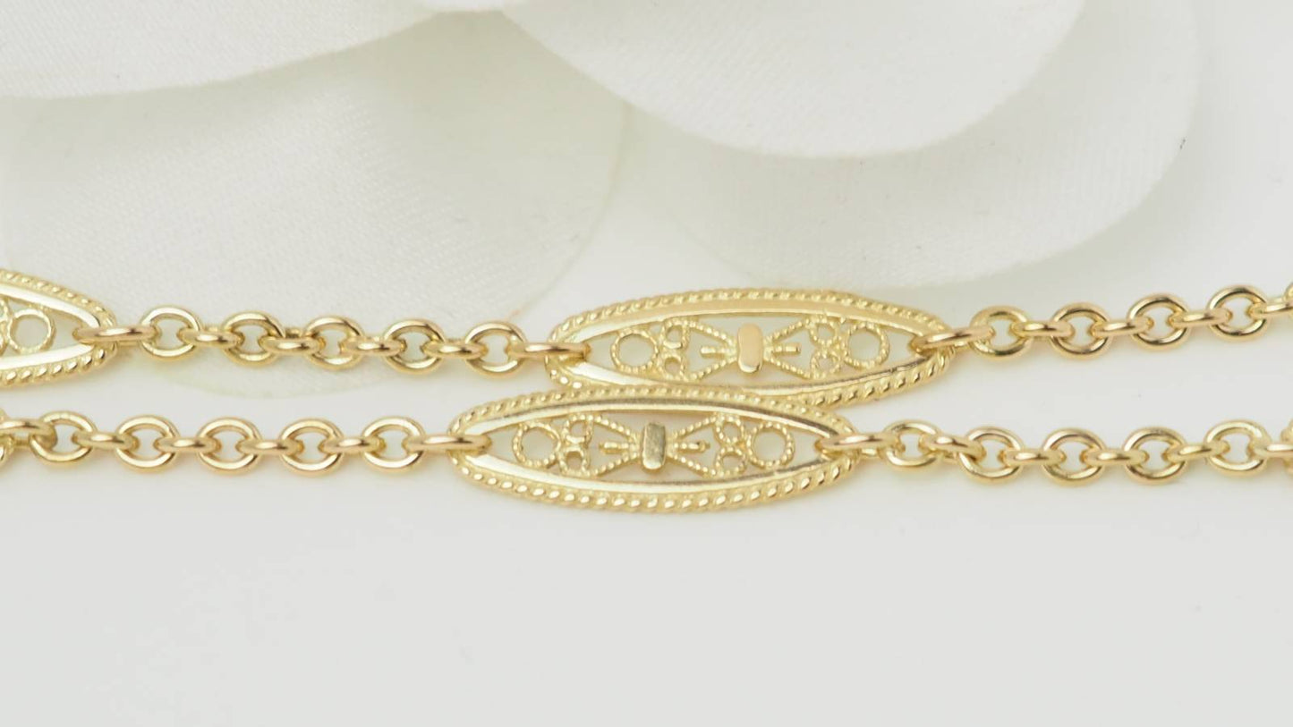 Collier filigrane en or jaune