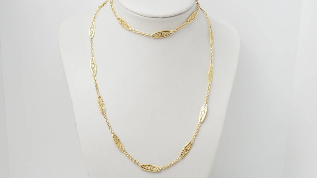 Collier filigrane en or jaune 
