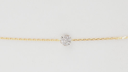 Bracelet souple en or jaune et diamants