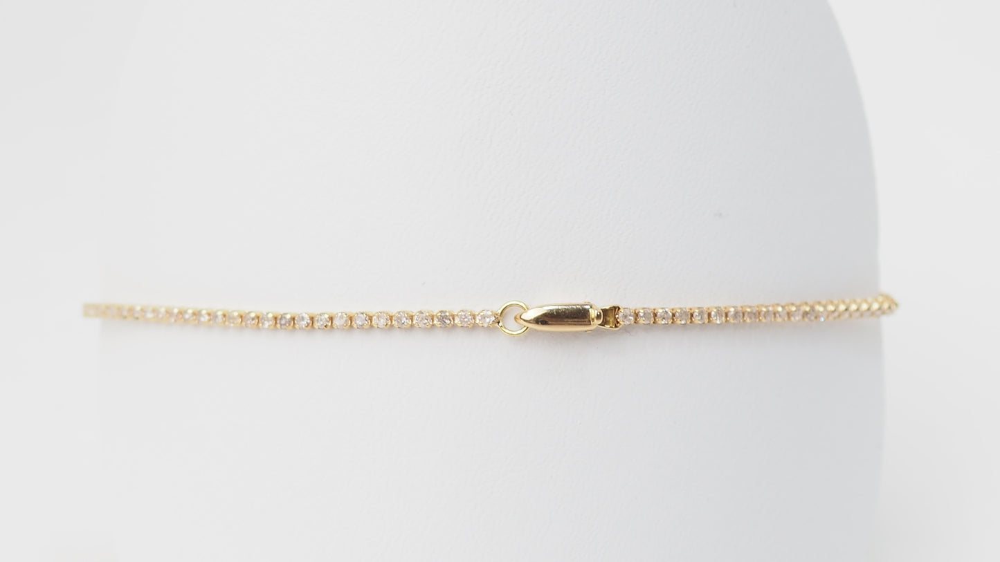 Bracelet rivière en or jaune et diamants