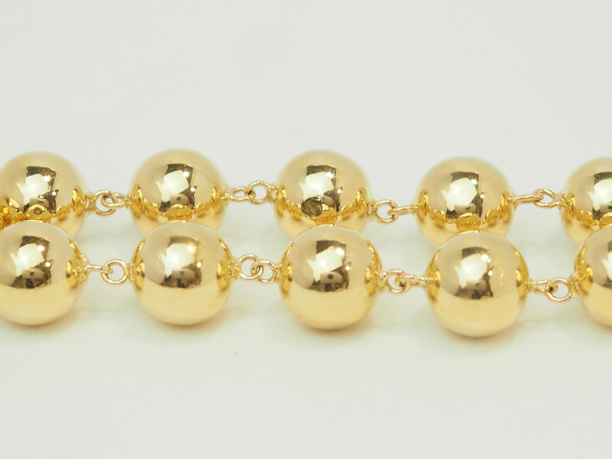 Bracelet marseillais en or jaune 18 kt, boules 12 mm