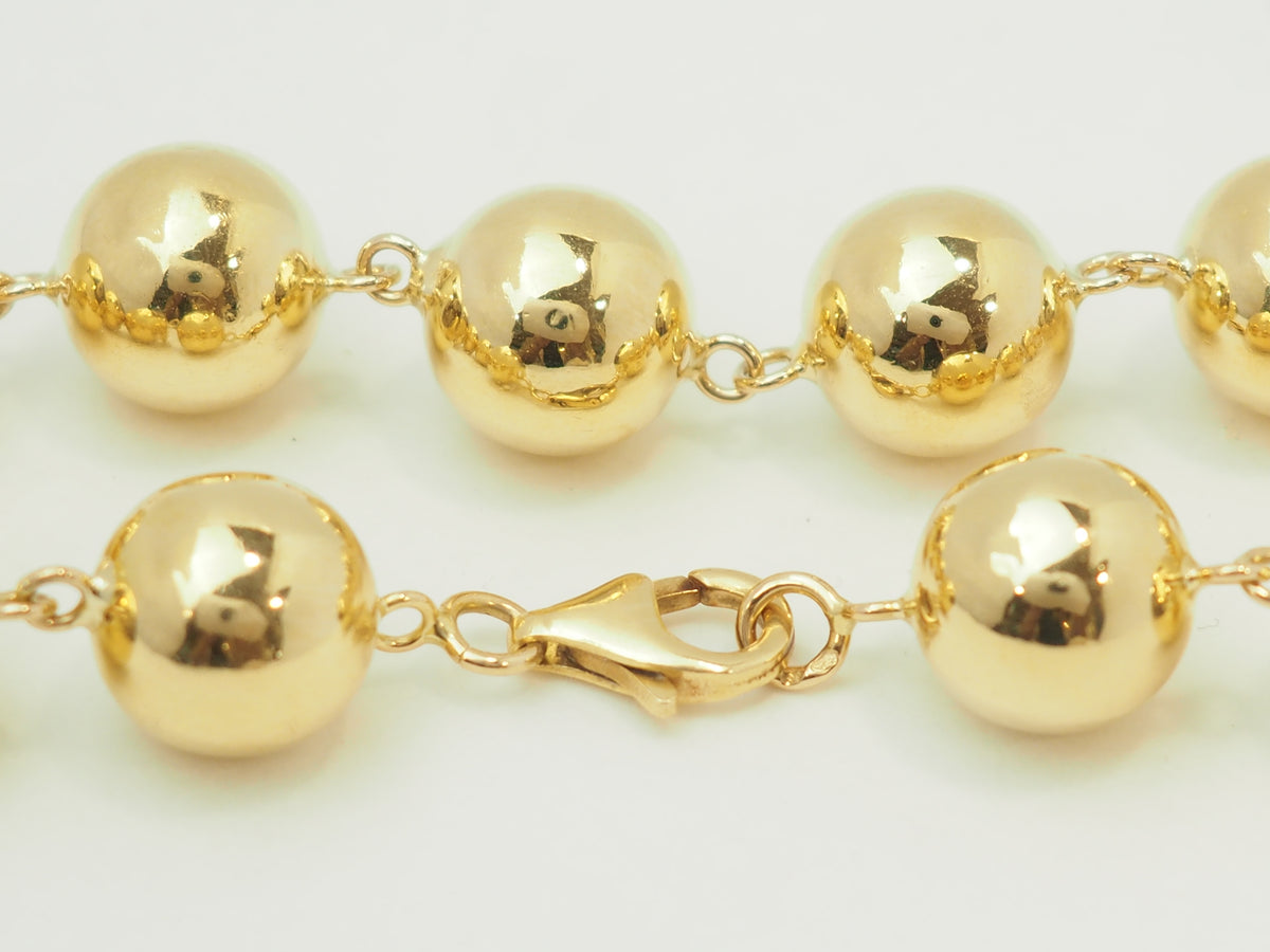 Bracelet marseillais en or jaune 18 kt, boules 12 mm