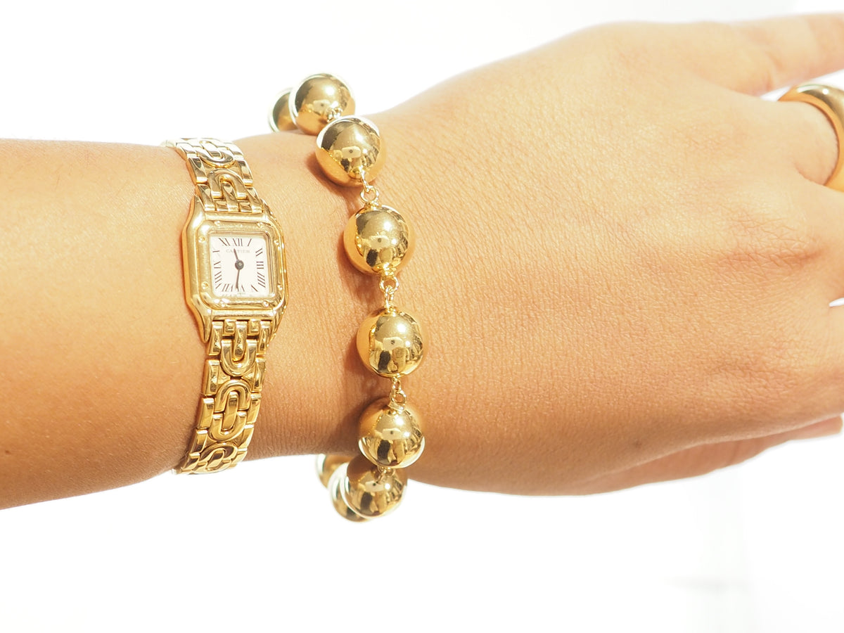 Bracelet marseillais en or jaune 18 kt, boules 12 mm