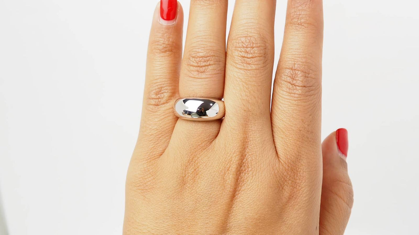 Bague jonc en or blanc