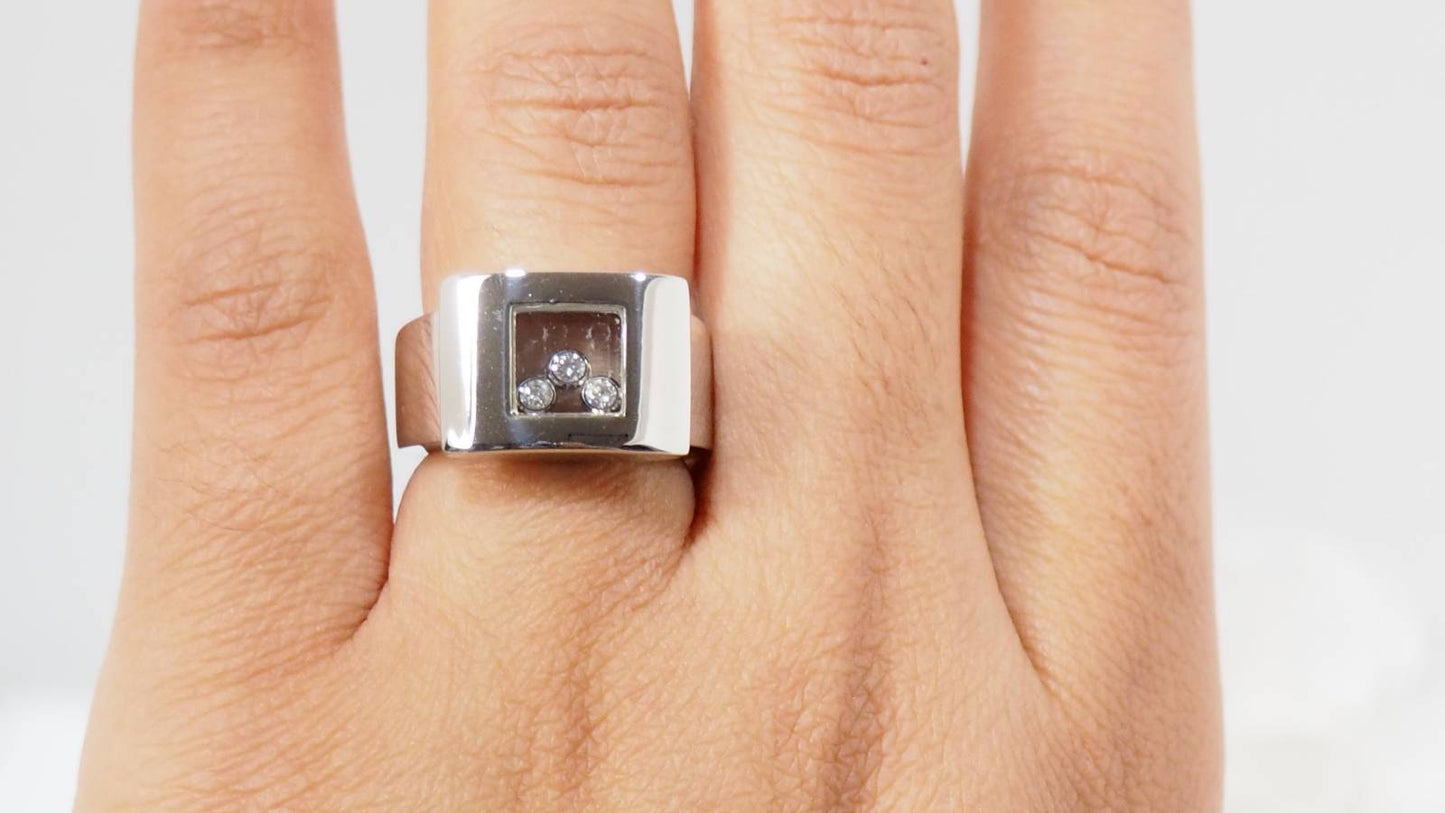 Bague Chopard Happy Diamonds en or blanc et diamants