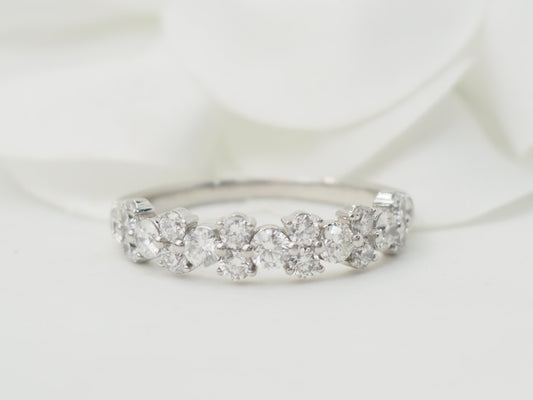 Demi alliance en or blanc et diamants 1ct