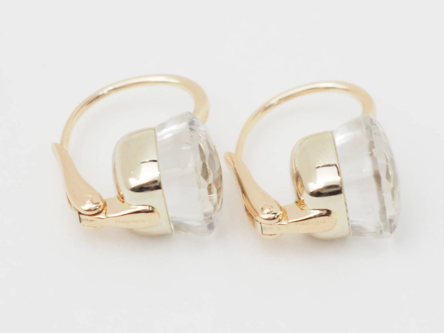 Boucles d'oreilles Pomellato en or rose et Topazes blanches