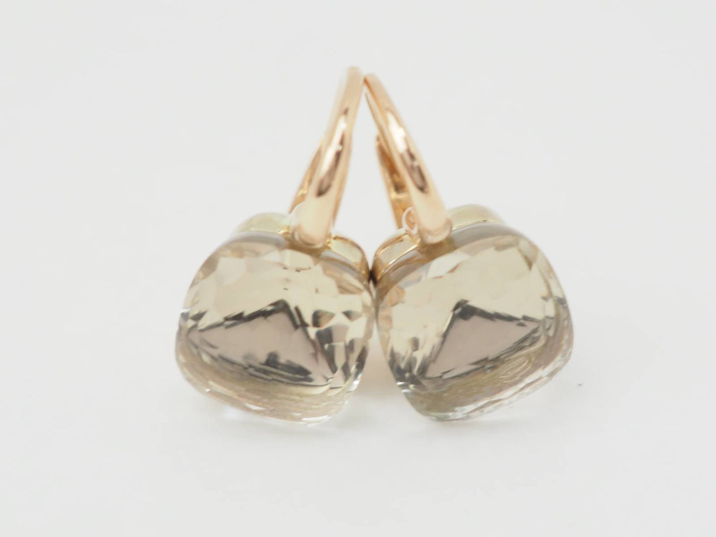 Boucles d'oreilles Pomellato en or rose et Topazes blanches