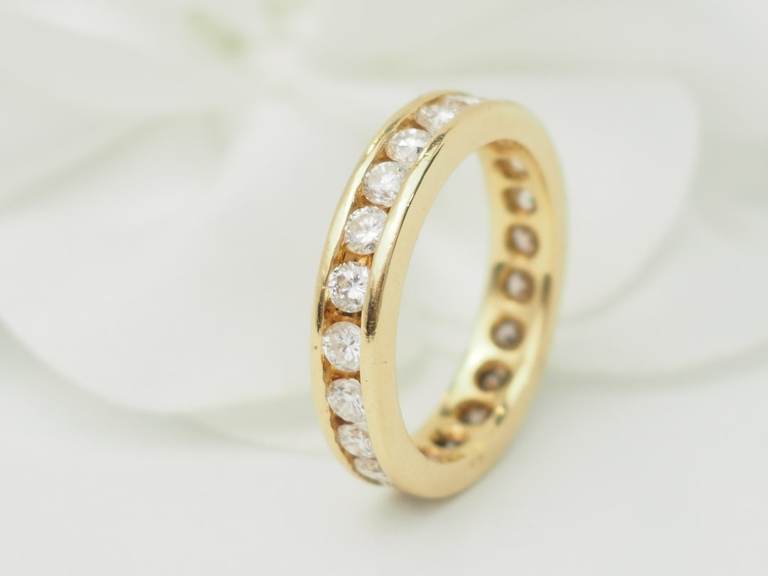 Alliance tour complet en or jaune et diamants 1,32ct