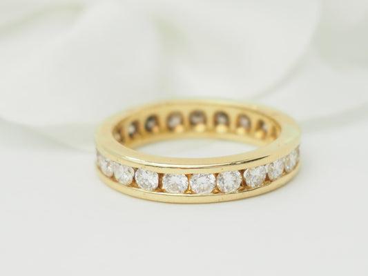 Alliance tour complet en or jaune et diamants 1,32ct