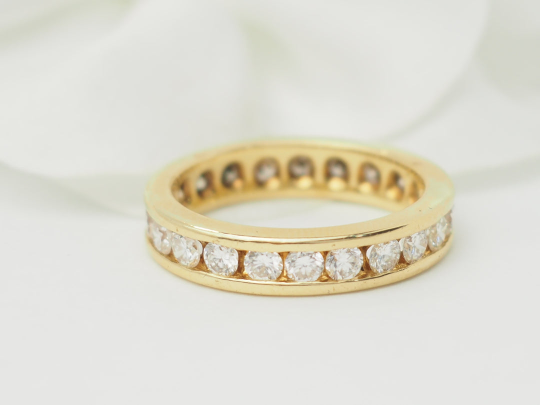 Alliance tour complet en or jaune et diamants 1,32ct