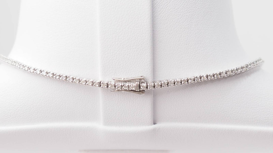Collier rivière en or blanc et diamants