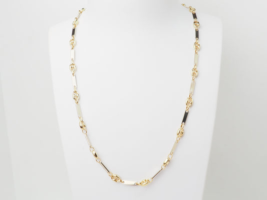 Collier grain de café or jaune et blanc