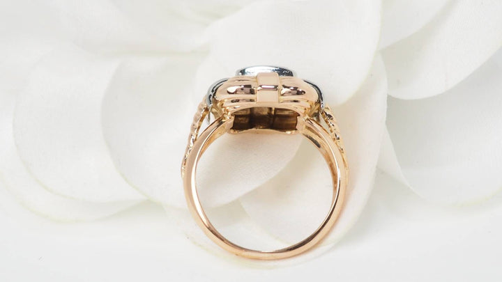 Bague Tank en or jaune et diamants