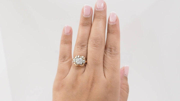 Bague Tank en or jaune et diamants
