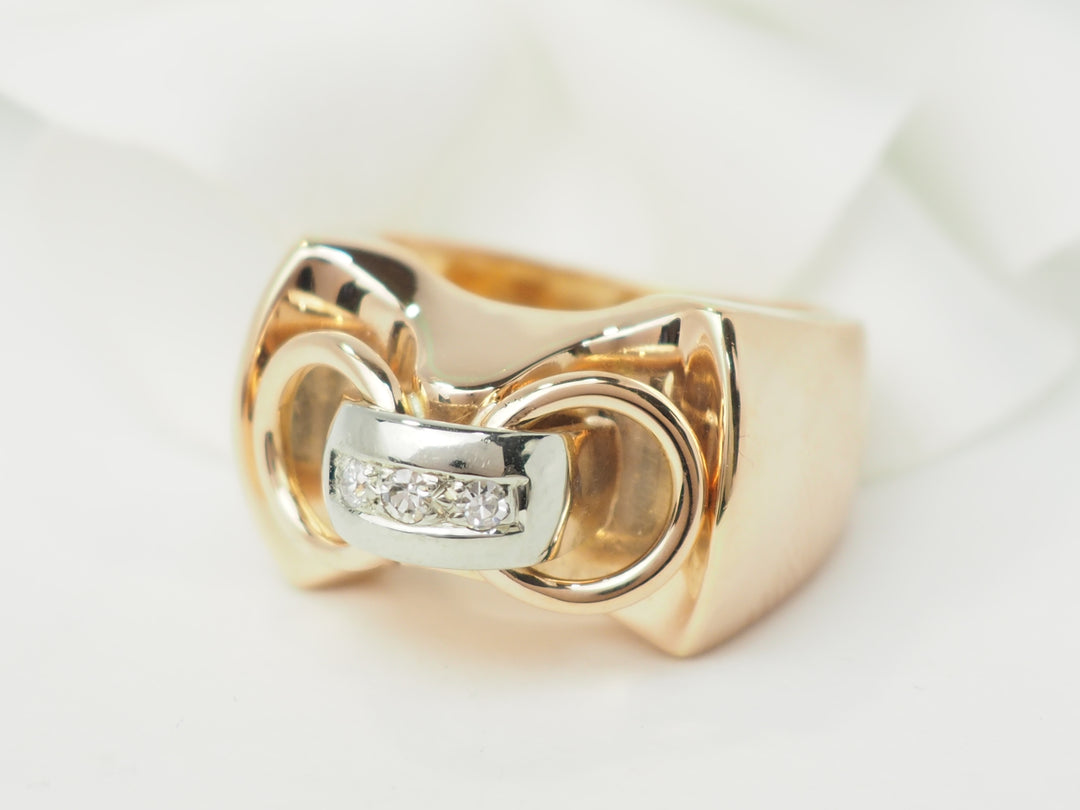 Bague Tank en or rose et diamants
