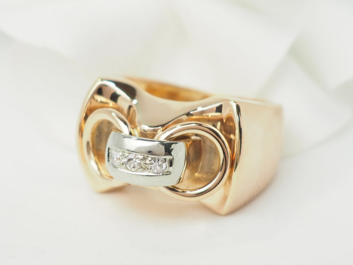 Bague Tank en or rose et diamants