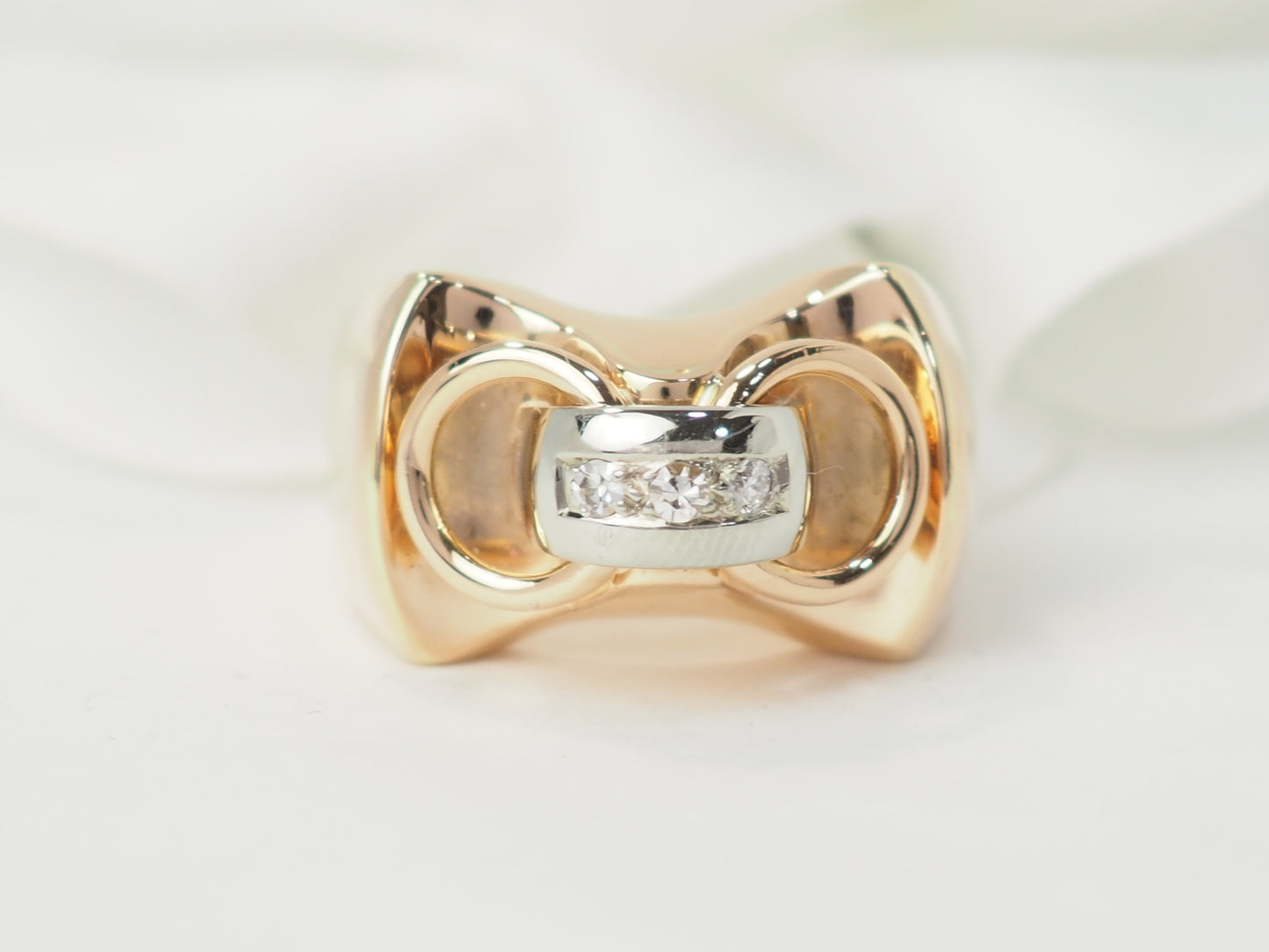 Bague Tank en or rose et diamants