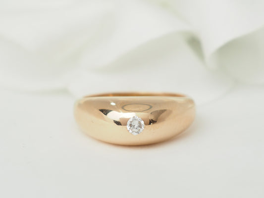 Bague jonc en or jaune et diamant