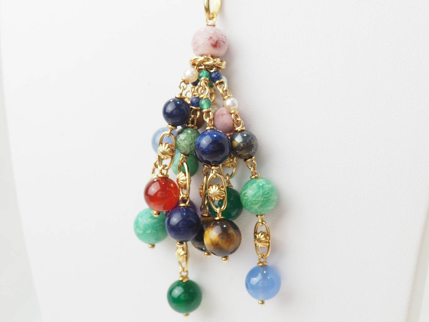 Pendentif Grappe en or jaune et pierres fines