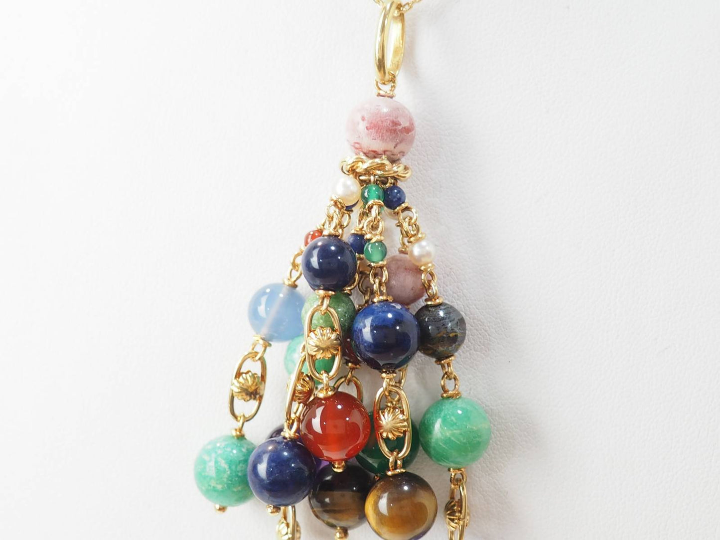 Pendentif Grappe en or jaune et pierres fines
