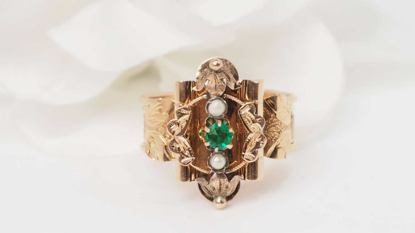 Bague large Fin XIxème en or rose