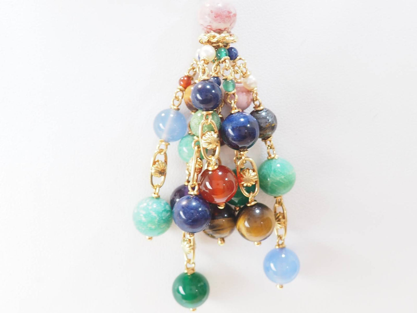 Pendentif Grappe en or jaune et pierres fines