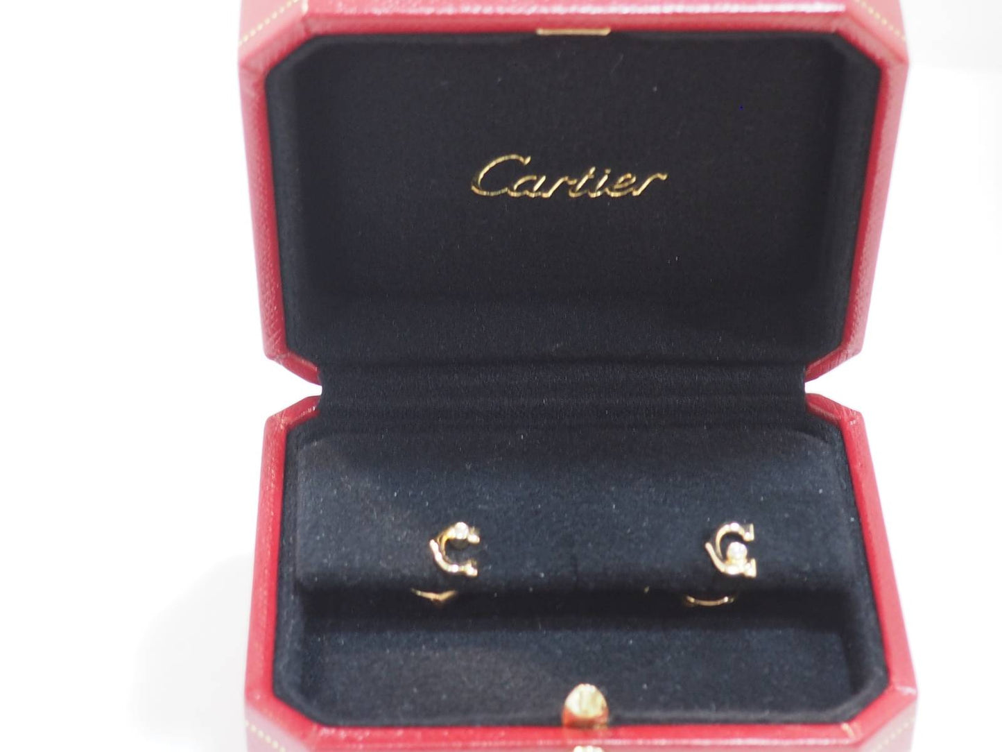 Boucles d'oreilles Cartier C en or jaune et diamants