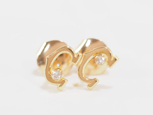 Boucles d'oreilles Cartier C en or jaune et diamants