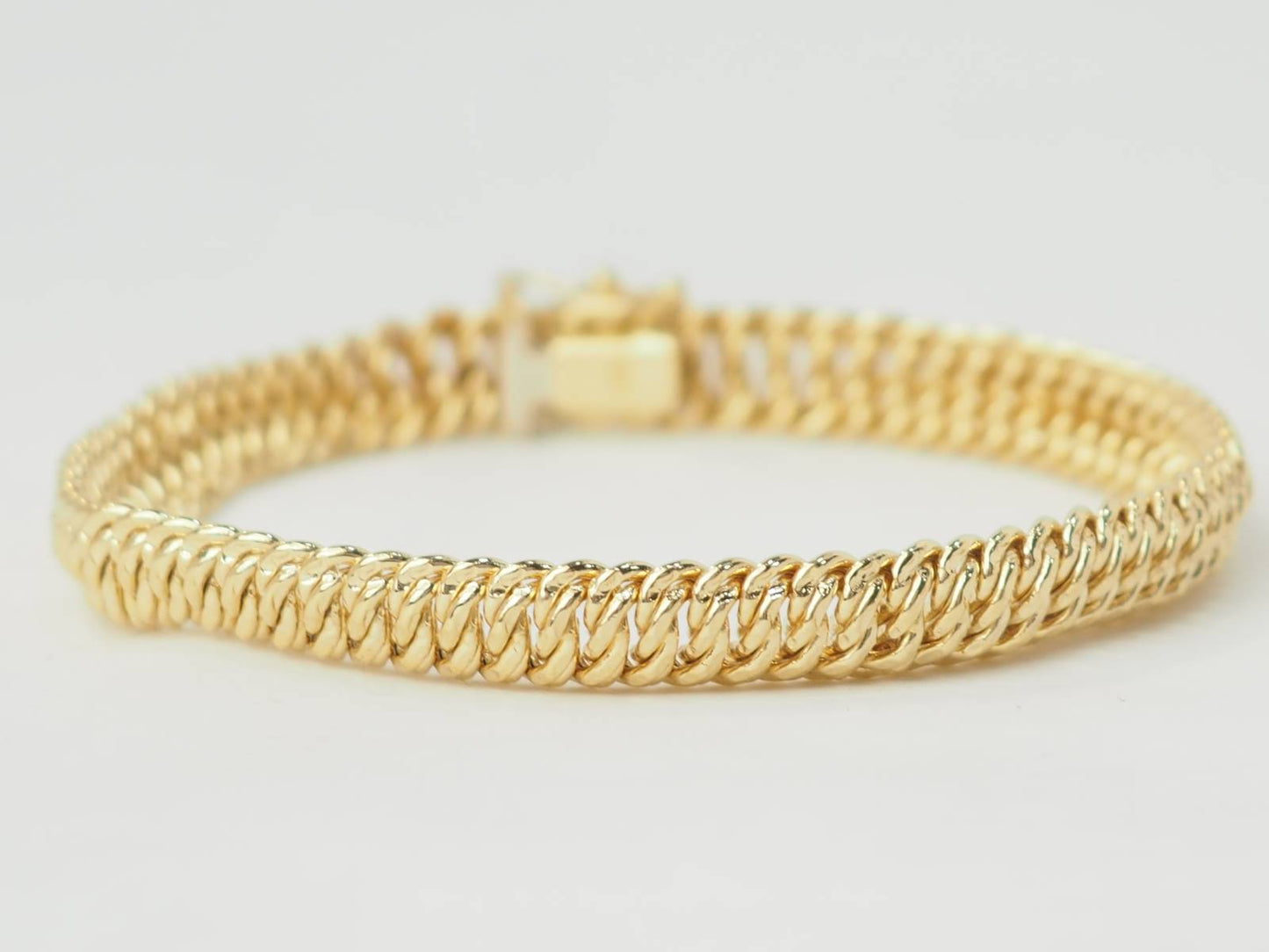 Bracelet maille américaine en or jaune