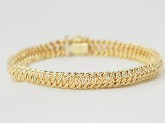 Bracelet maille américaine en or jaune