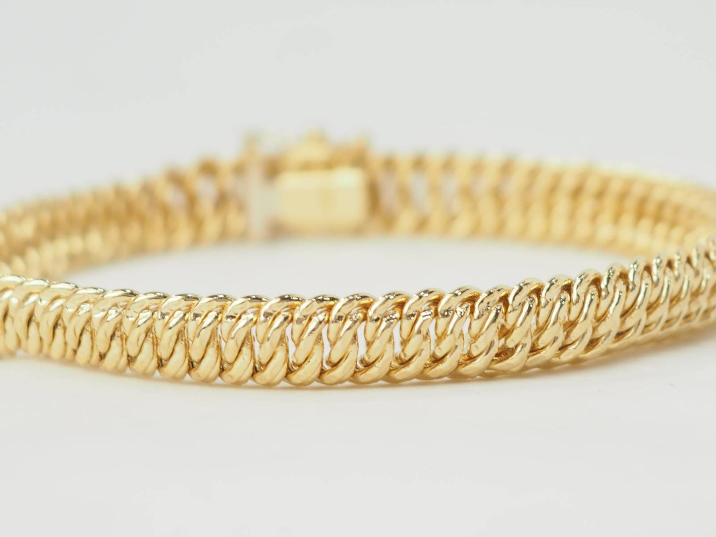 Bracelet maille américaine en or jaune