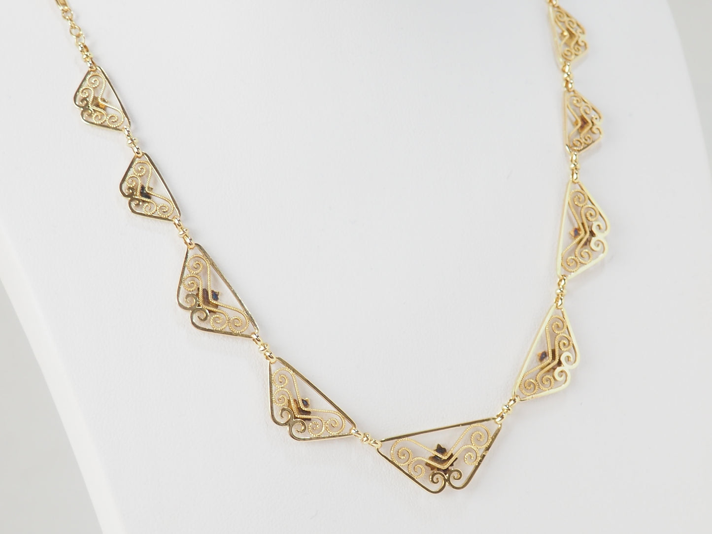 Collier draperie Fin XIXème en or jaune