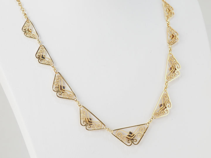 Collier draperie Fin XIXème en or jaune