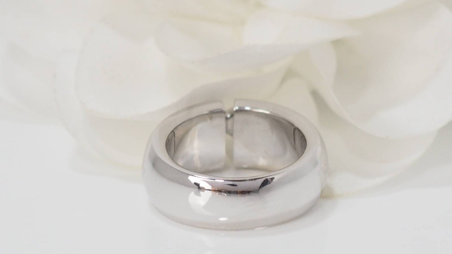 Bague Chaumet double Liens en or blanc et diamants