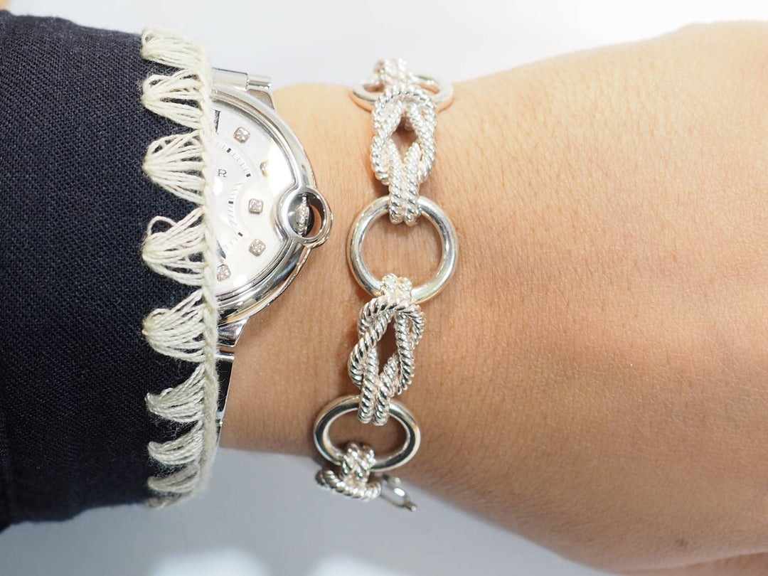 Bracelet Hermès vintage "Audierne" en argent 