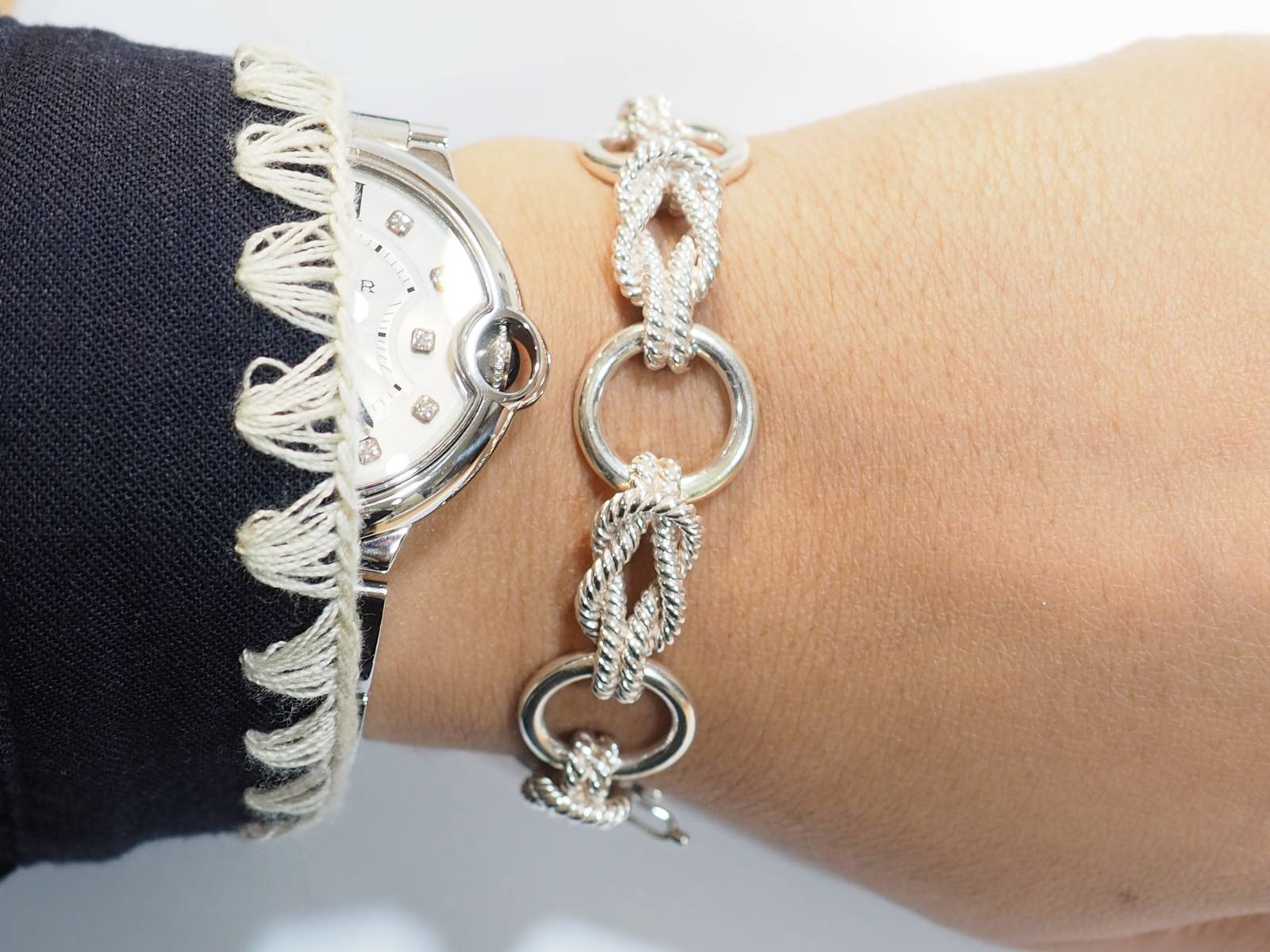 Bracelet Hermès vintage "Audierne" en argent 