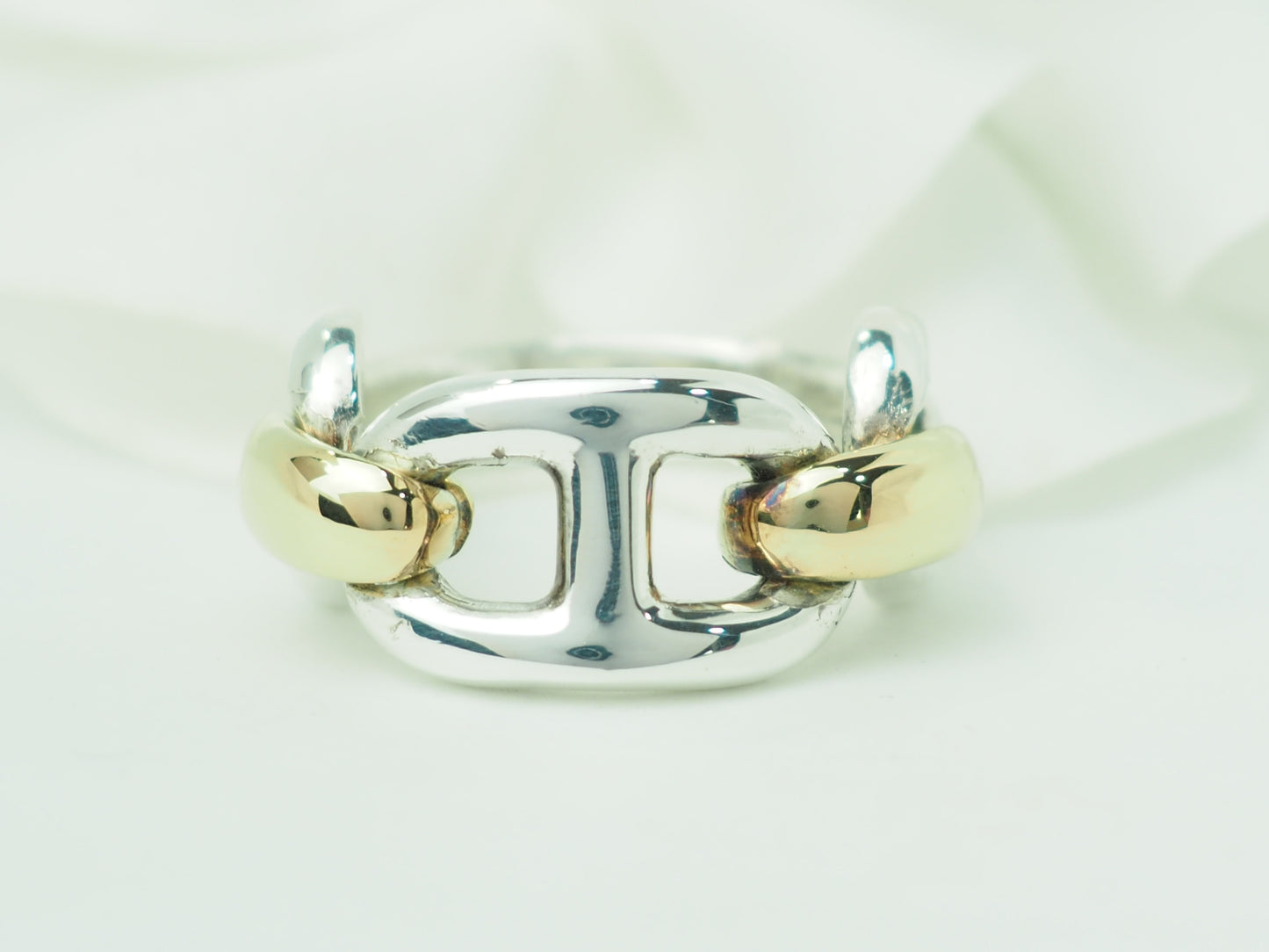 Bague Hermès Chaîne d'Ancre en or et argent