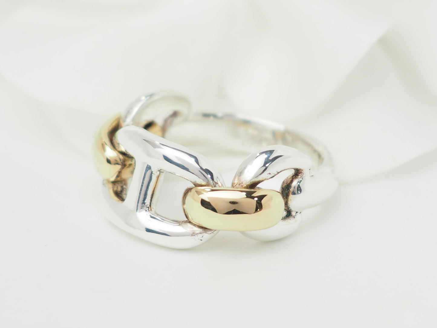 Bague Hermès Chaîne d'Ancre en or et argent