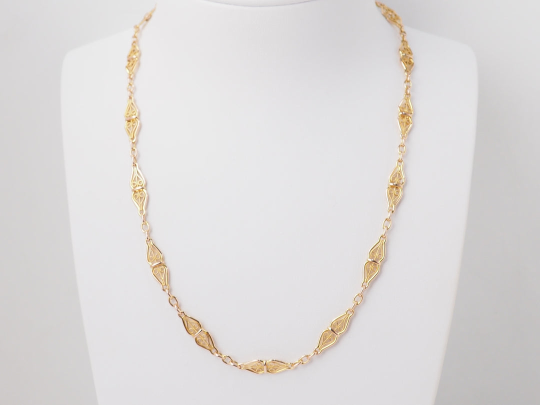 collier maille filigrane en or jaune