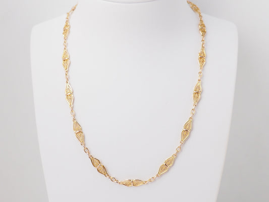 collier maille filigrane en or jaune