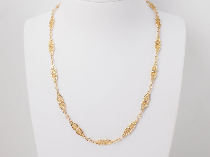 collier maille filigrane en or jaune