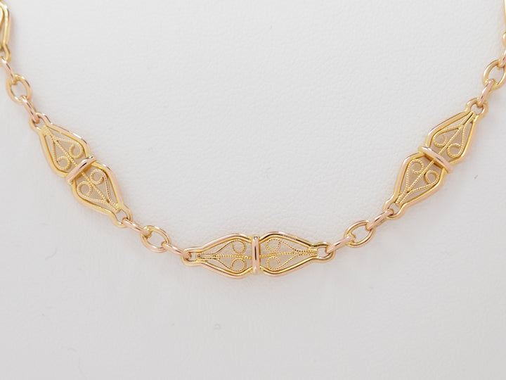 Collier maille filigrane en or jaune