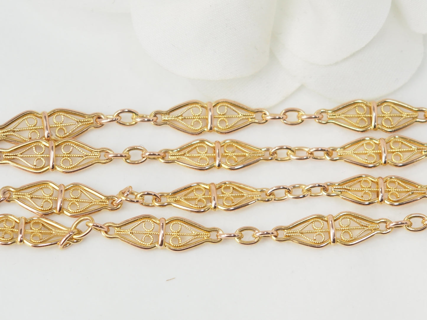 Collier maille filigrane en or jaune